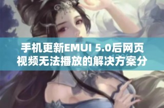手机更新EMUI 5.0后网页视频无法播放的解决方案分享